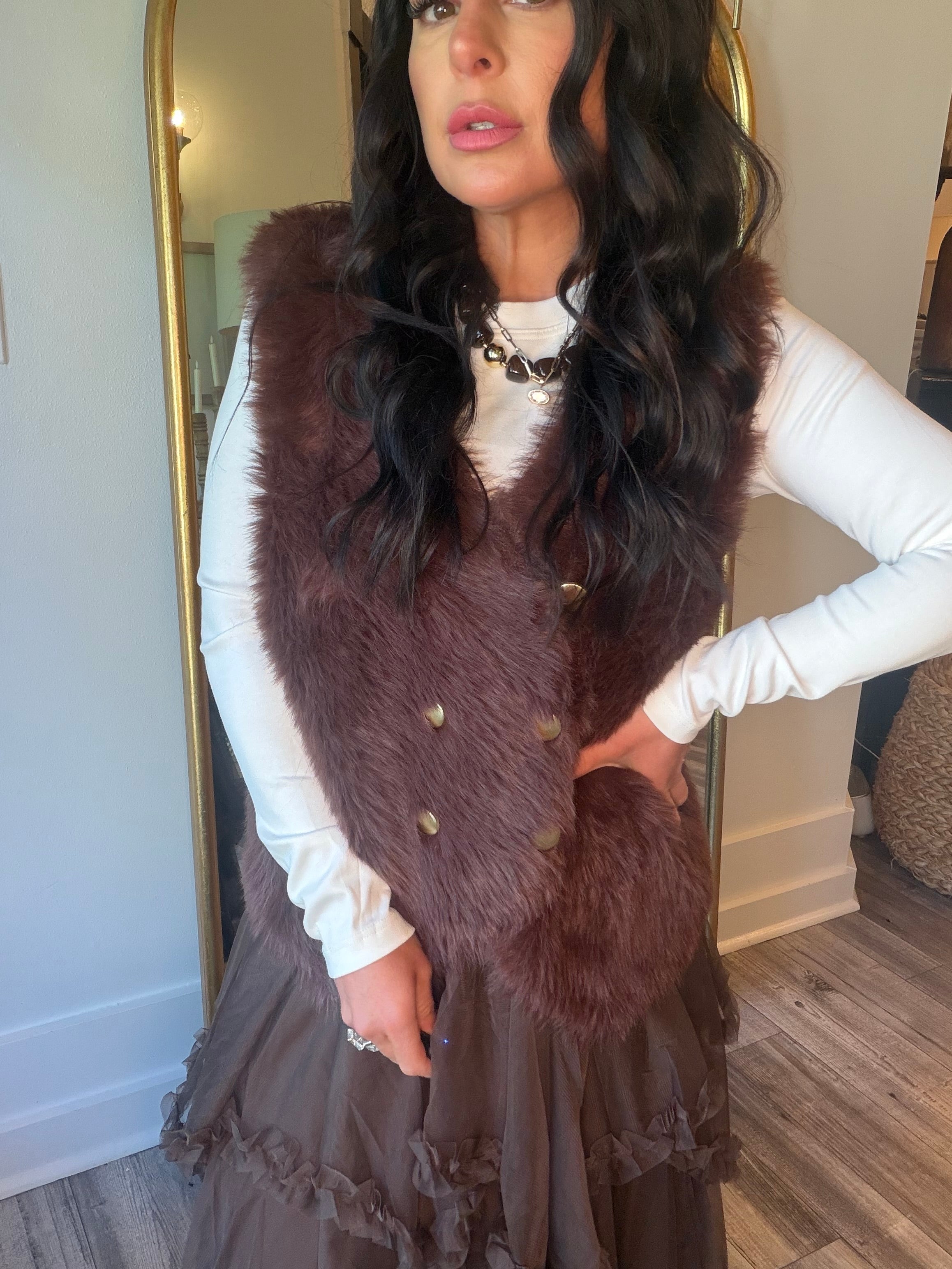 Cocoa Crush Faux Fur Vest