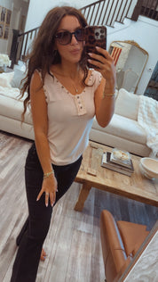 Soft Pink And Studded Chic Pol Tank