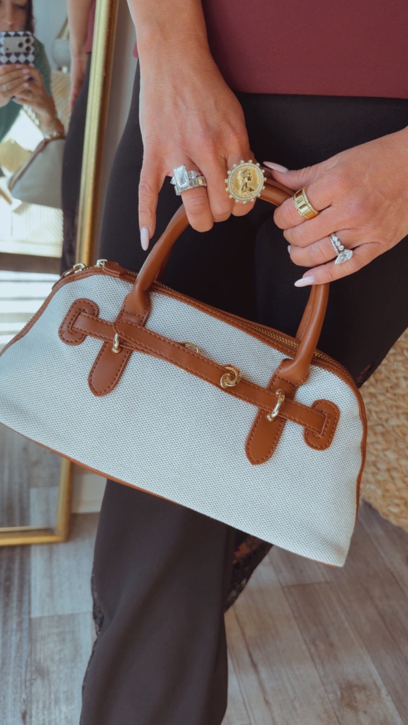 Natural and Brown Chic Purse