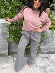 Dark Grey Soft Straight Leg Joggers