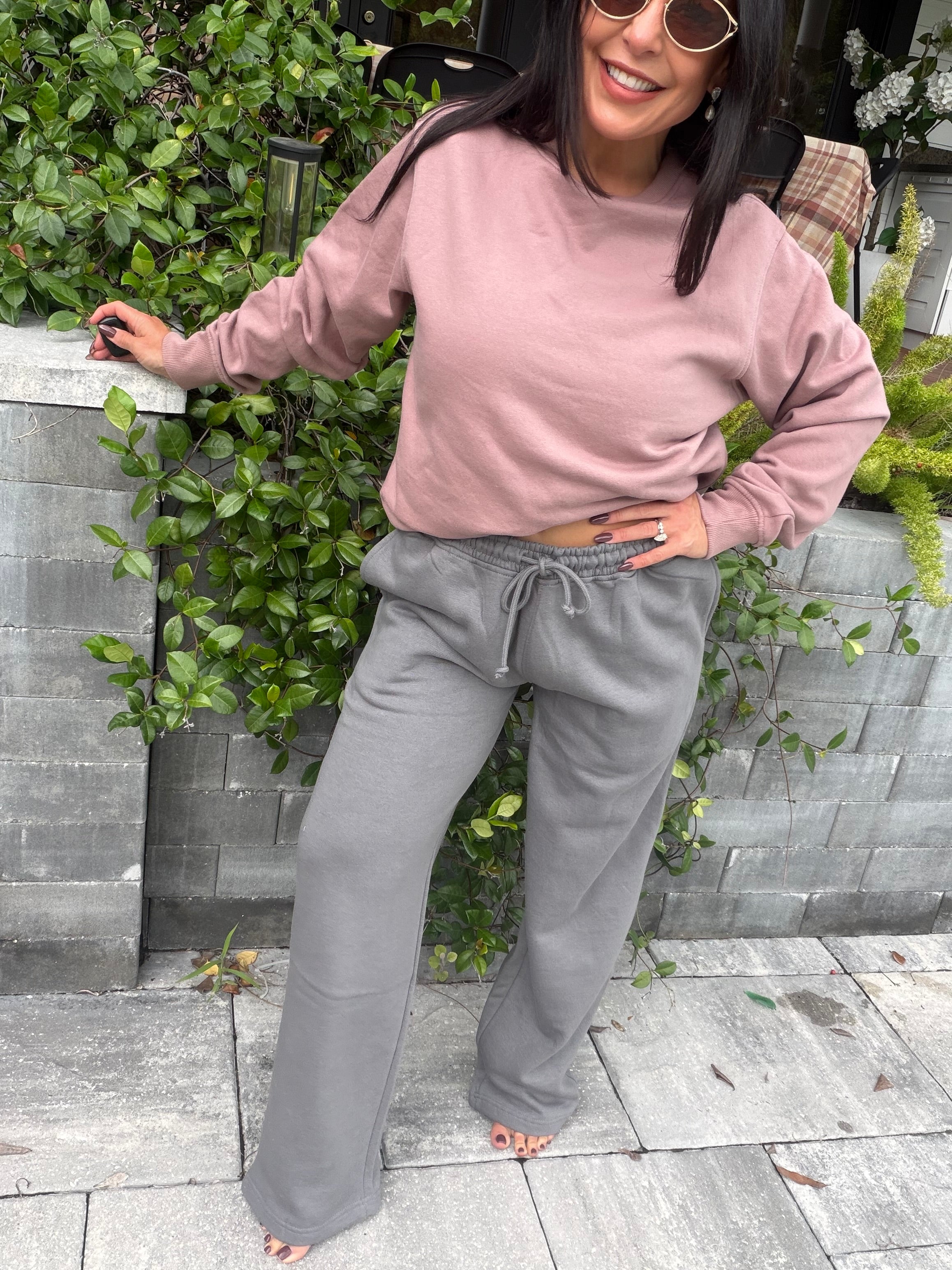 Dark Grey Soft Straight Leg Joggers