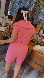 Rae Mode Pink Zip Up Sleeveless Romper