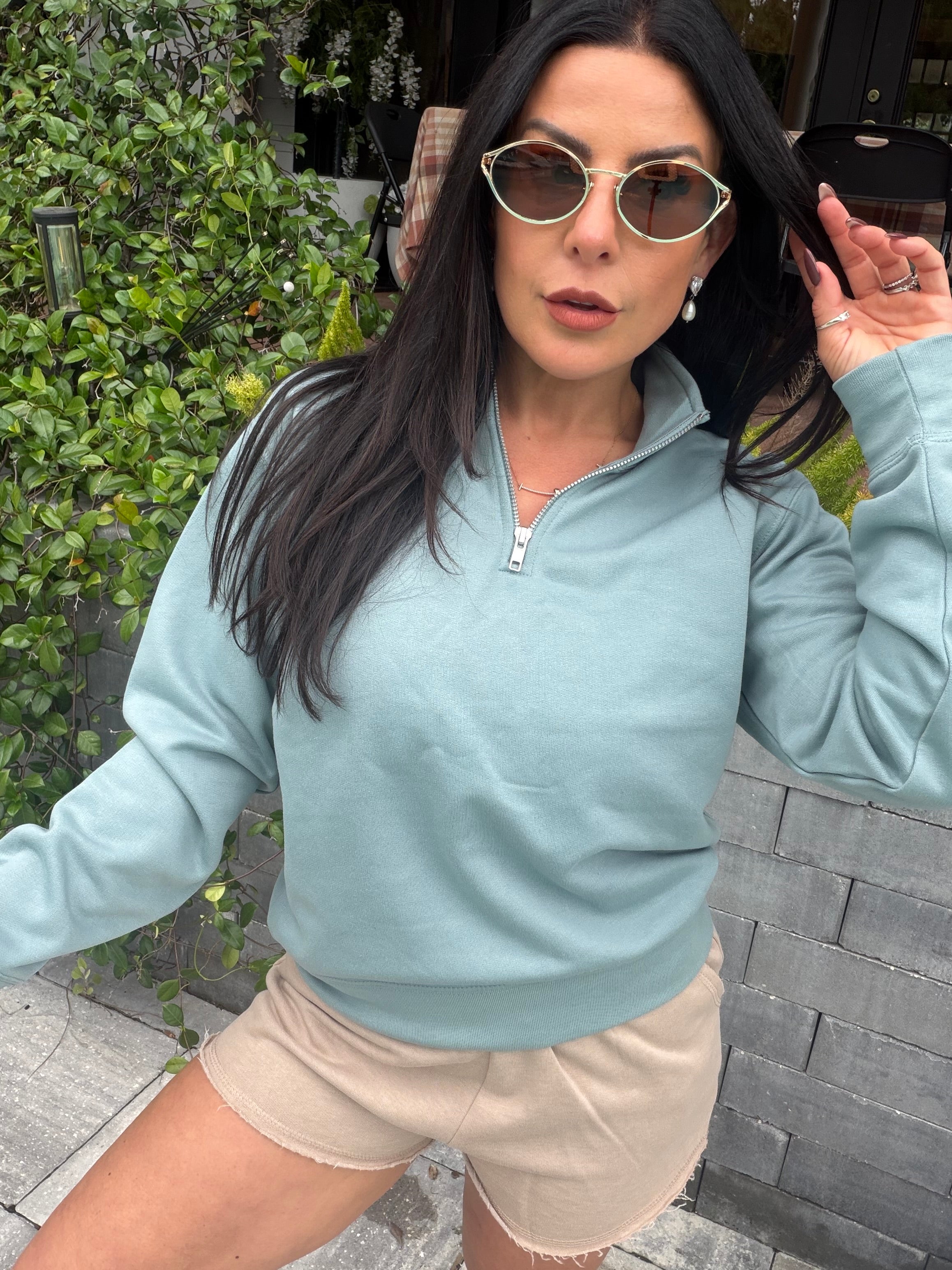 Ultra Light Green 1/4 Zip Jacket