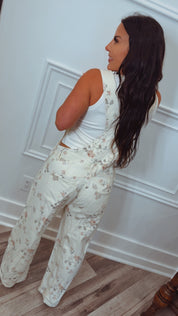 Stitch and Co Chic Denim Floral Overalls
