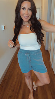 Cozy Co Denim Blue Linen Shorts