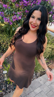 Espresso Brown Butter Soft Tank Skort Dress