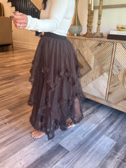 Midnight Mocha Sheer Skirt