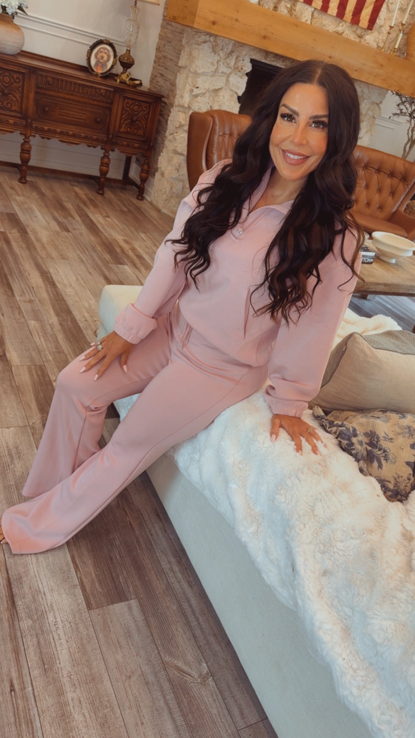 Ultra Soft Pink Half Zip Sweater