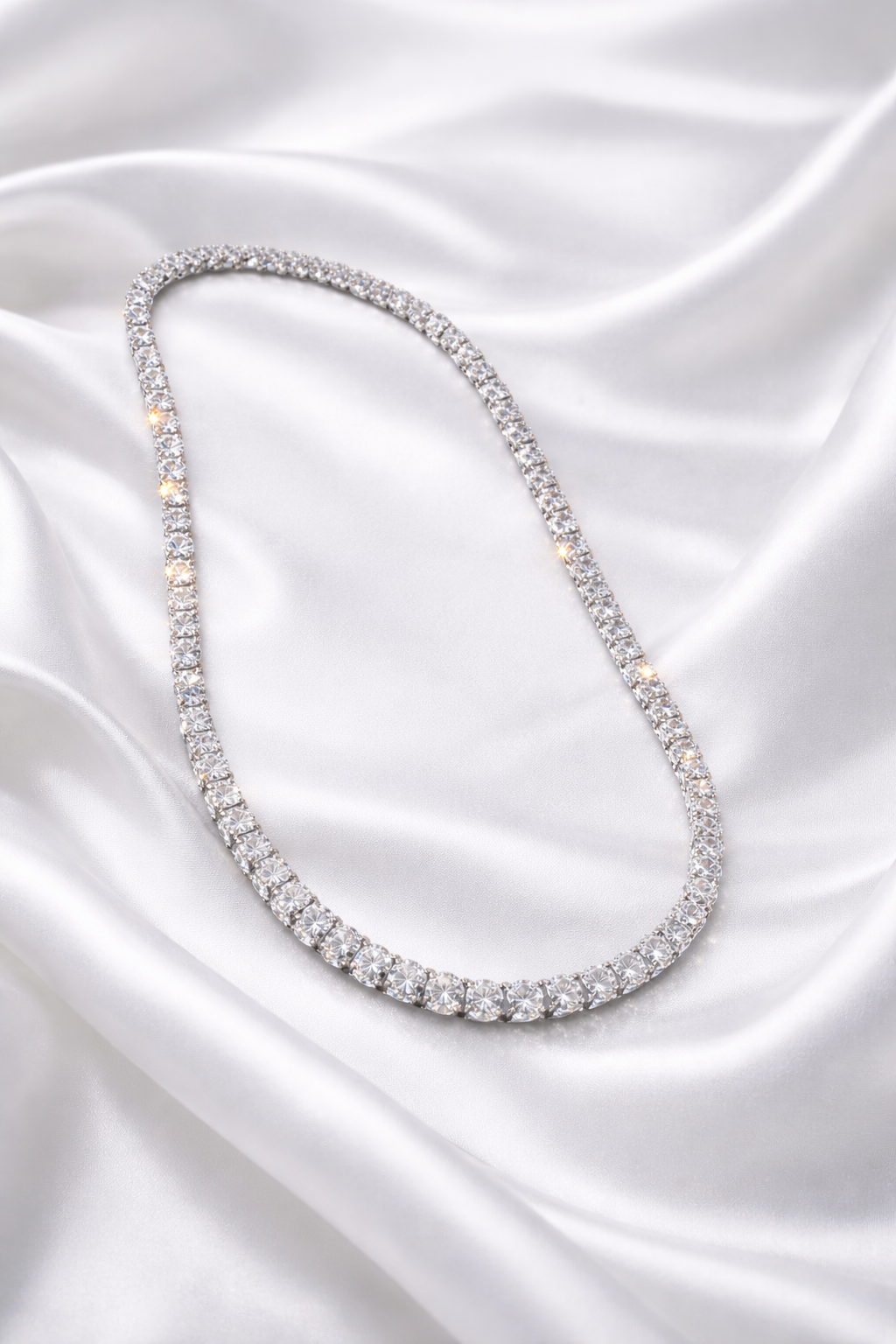 Bella Neane Diva White Gold Tennis Necklace 20"