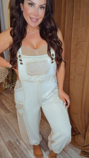 POL Sand and Taupe Relaxed Jumpsuit