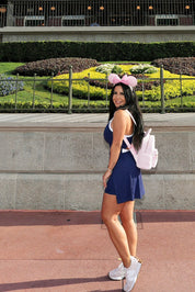 Sassy Navy and White Athletic Dress W Shorts Set
