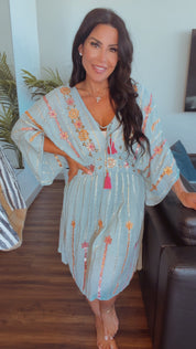 POL Seafoam And Floral Diva Dress