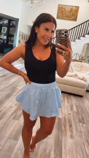 Light Blue Athletic Flowy Skort