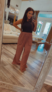 Chic Mauve Linen Joggers