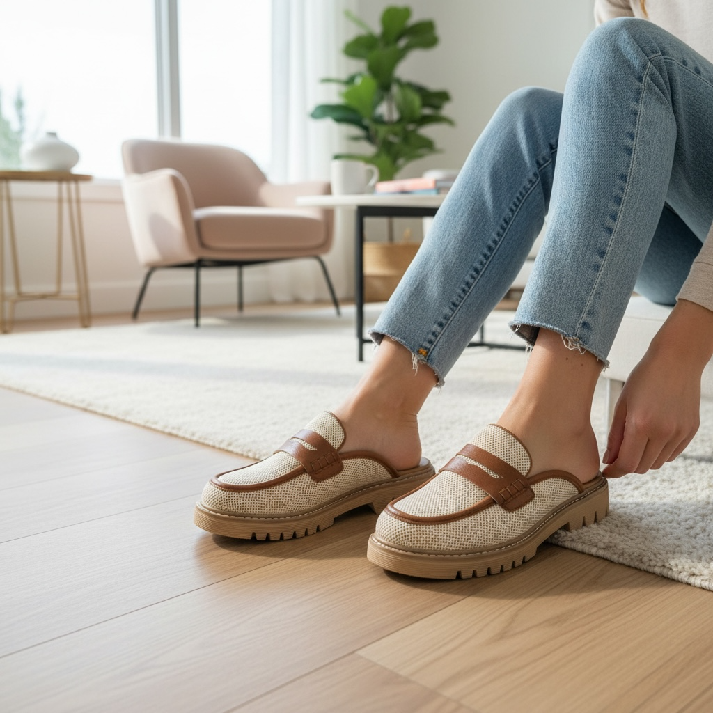 Chic Bourbon And Cream Loafers