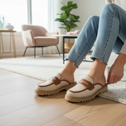 Chic Bourbon And Cream Loafers