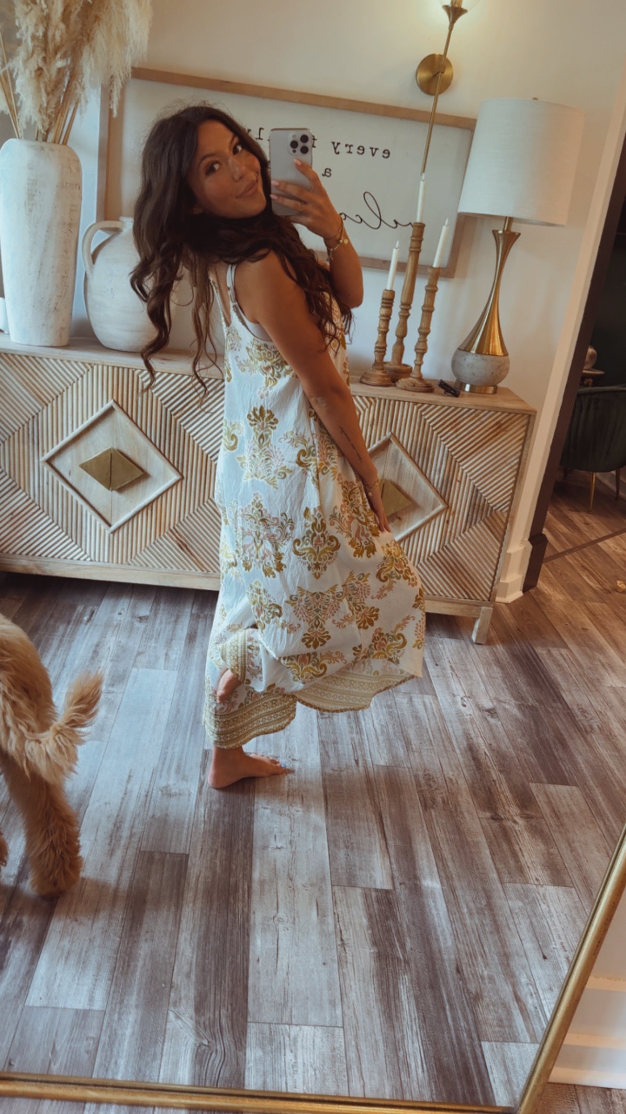Mustard and Cream Chic Floral Jumpsuit