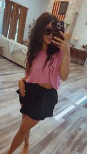 Black Athletic Flowy Skort