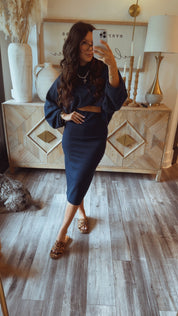 Navy Ultra Soft Dolman Top