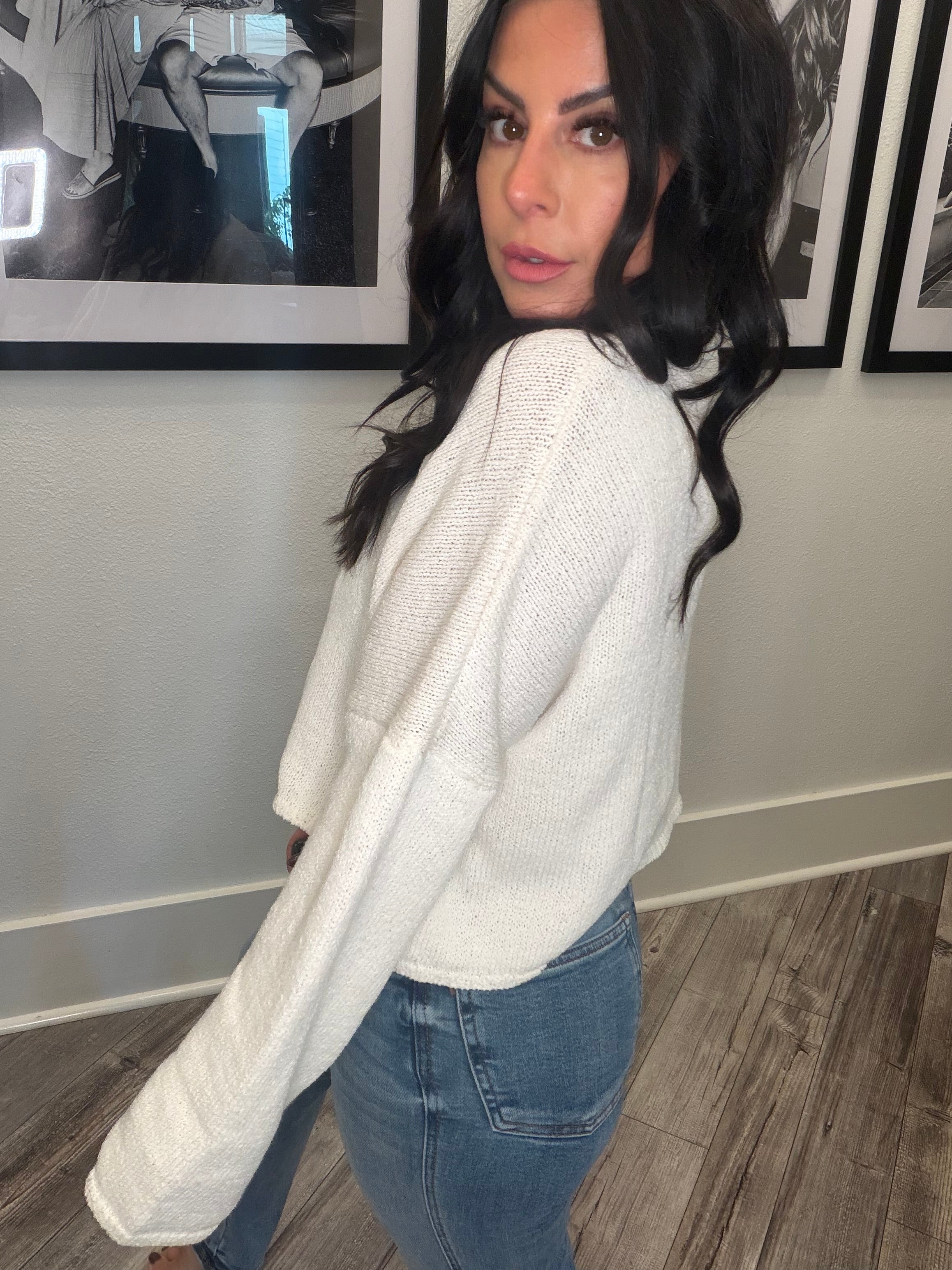 Beige Knit Long Sleeve Lightweight Sweater