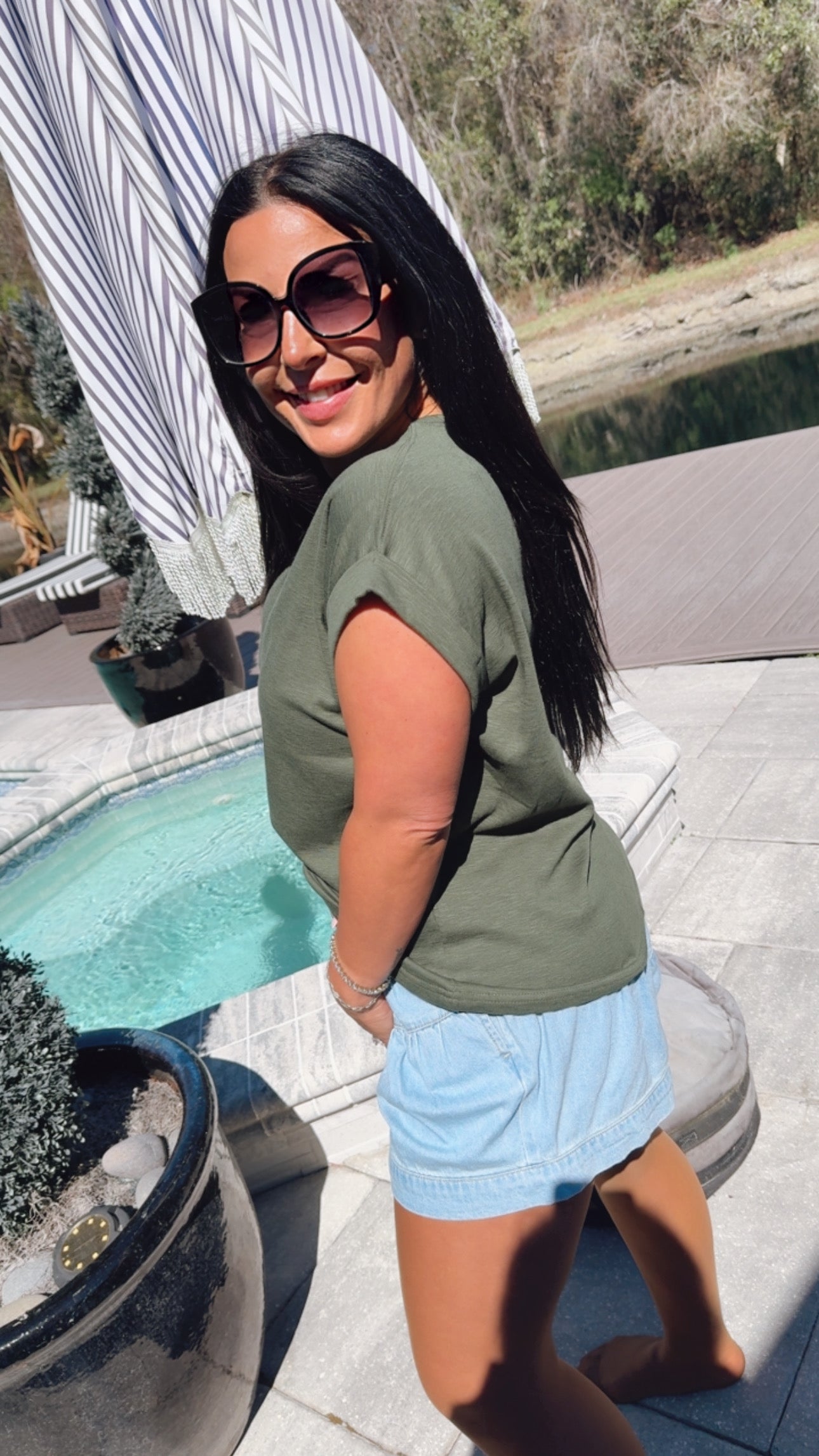 Ultra Soft Olive Oversized Heaven Soft Top