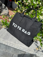 Black and White Large Shoulder The Tote Canvas Bag