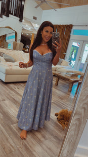 Blue and Daisy Chic Lace Up Tank Dress