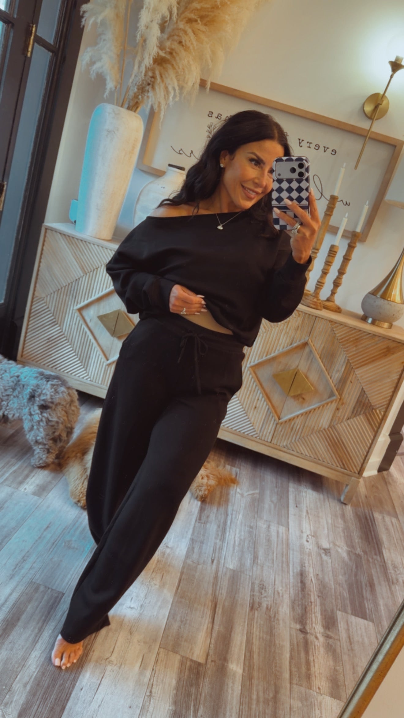 Heaven Soft Black Straight Leg Joggers