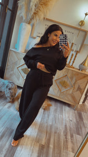 Heaven Soft Black Straight Leg Joggers