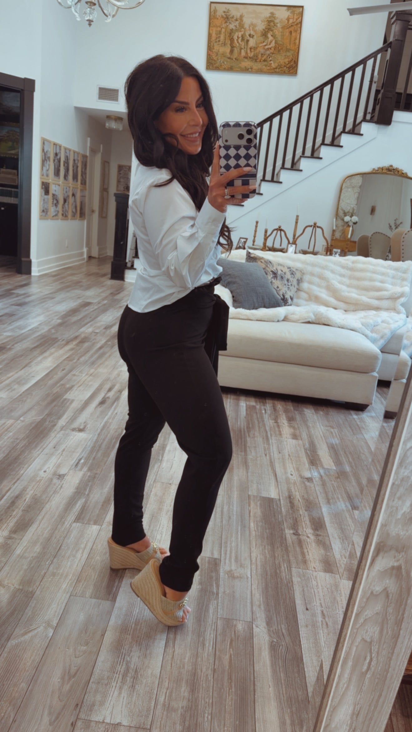 Black Ruffle Chic Trousers