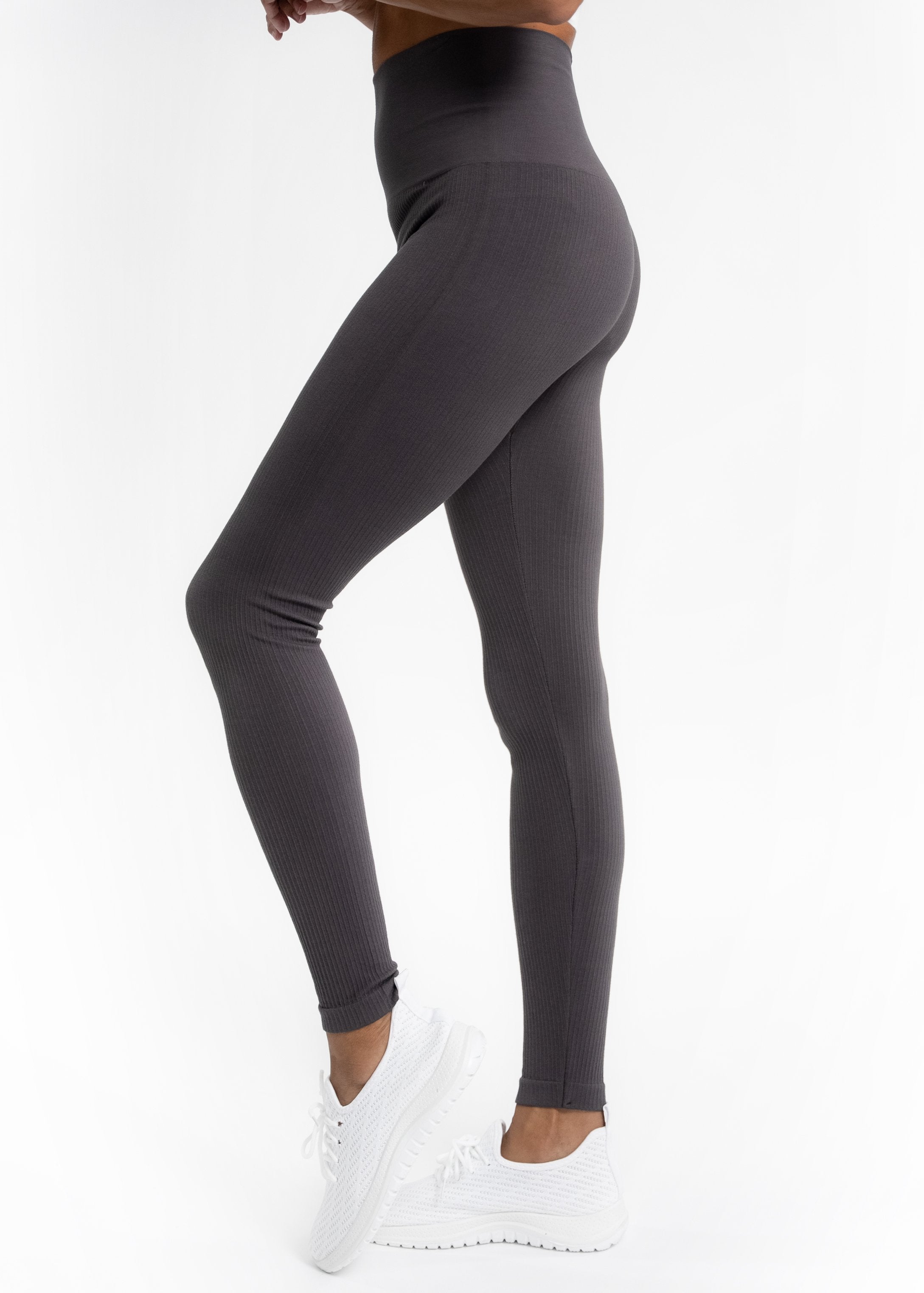 Ribbed High Waist Leggings - Curvy Fit (DW)