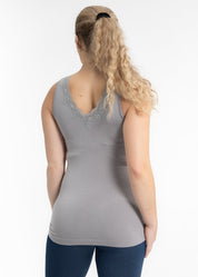 Lace Trim V Neck Tank (DW)