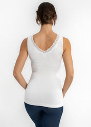 Lace Trim V Neck Tank (DW)