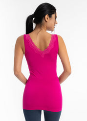 Lace Trim V Neck Tank (DW)