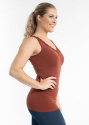 Lace Trim V Neck Tank (DW)