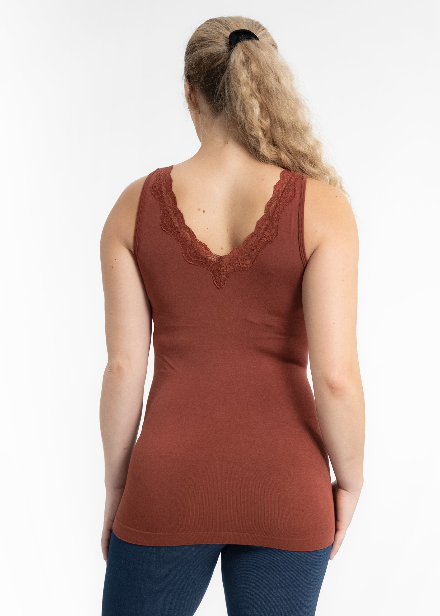 Lace Trim V Neck Tank (DW)