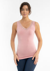 Lace Trim V Neck Tank (DW)