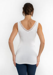 Lace Trim V Neck Tank (DW)