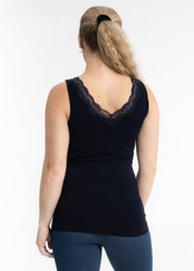 Lace Trim V Neck Tank (DW)