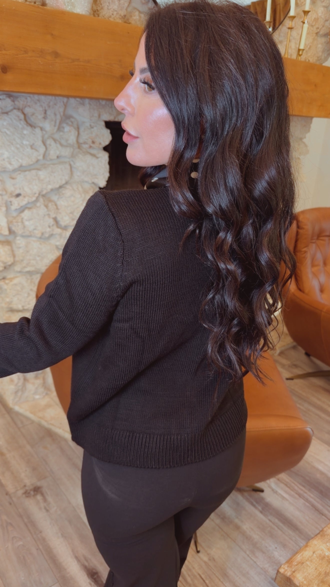 Luxe Black And Gold Button Up Cardi