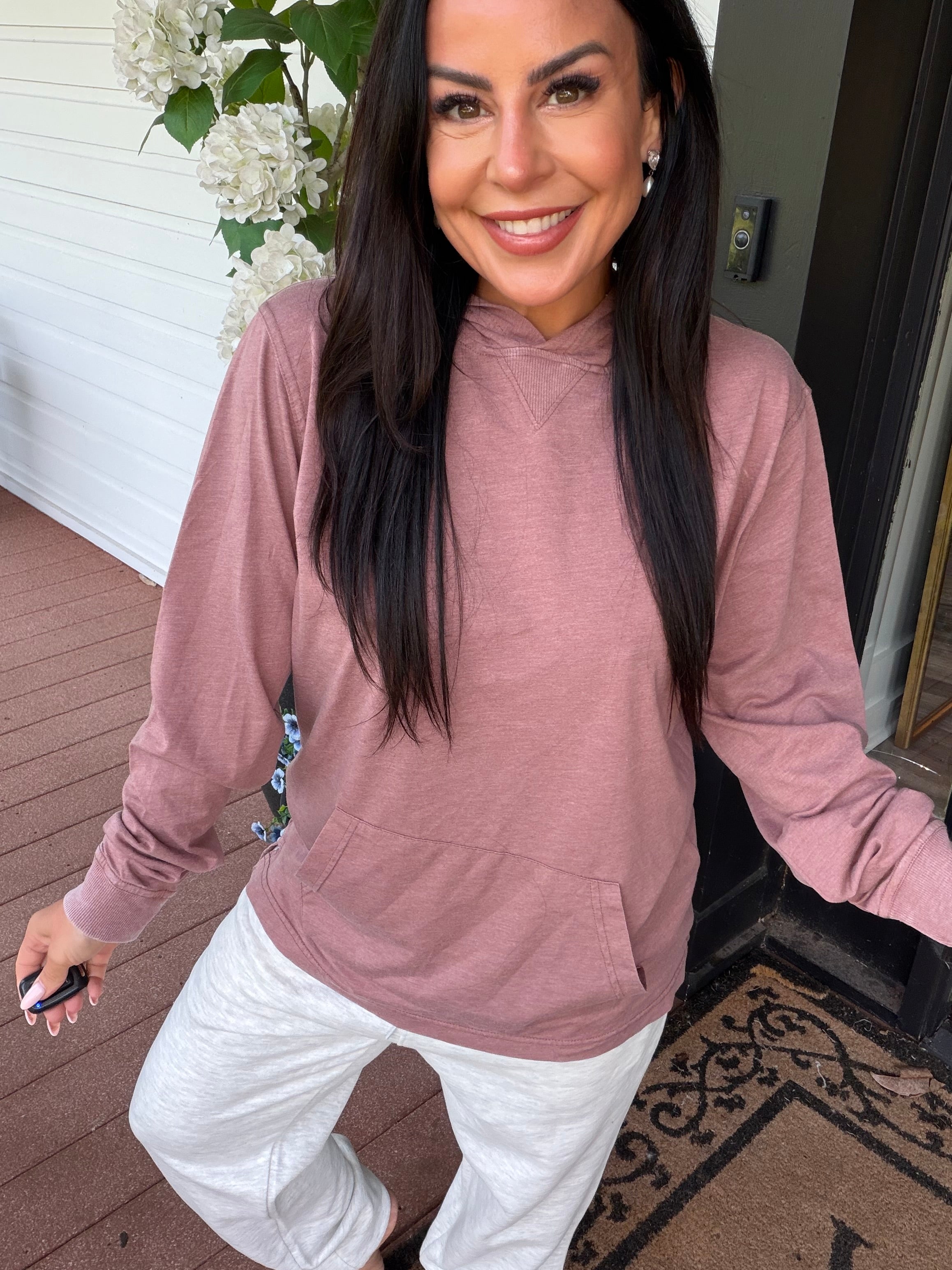 Mauve Lightweight Ultra Soft Long Sleeve Hoodie