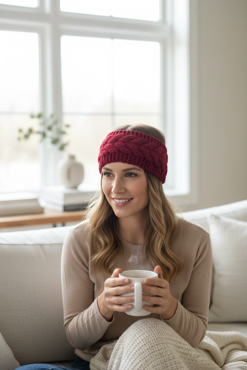 Cable Knitted Headband Warmer