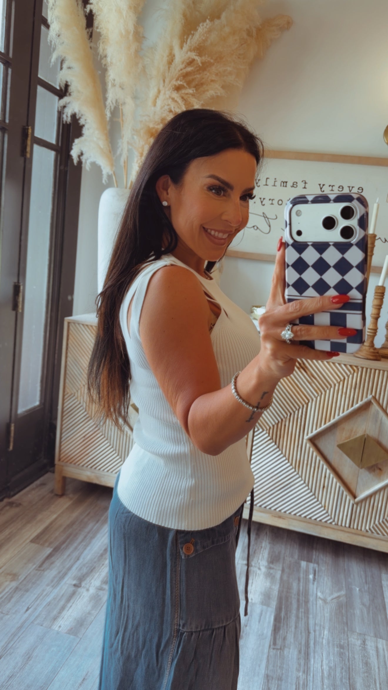 Stitch and CO Chic White Elevated Cut out Sleeveless Top