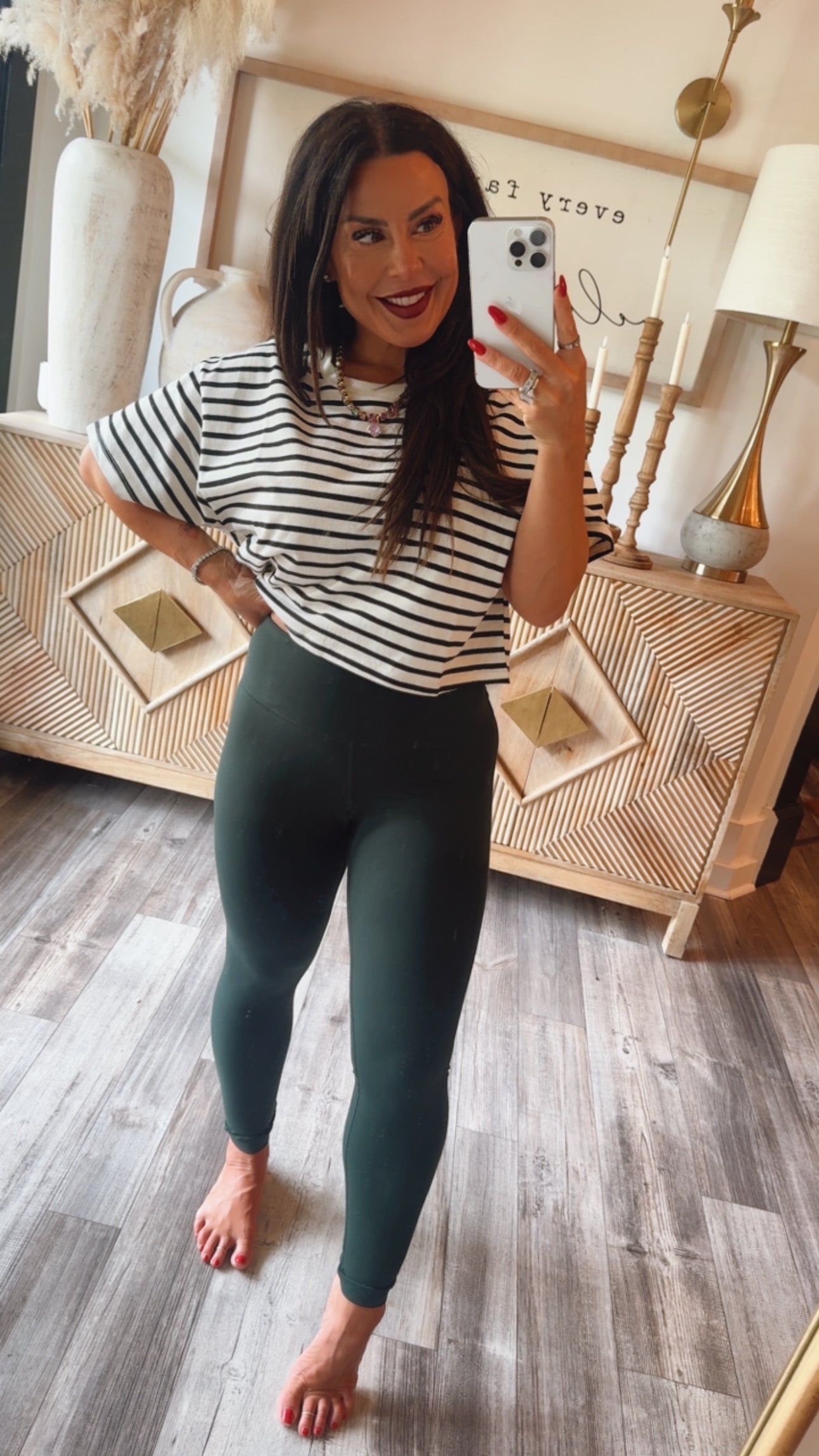 Black and White Striped Cropped Top