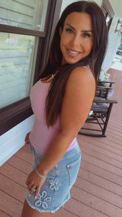 Heaven Soft Pink Thin Strap Tank