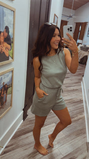 Ultra Sage Green Tank Romper