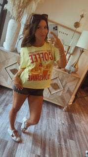 Iced Coffee and Sunshine Cropped Graphic Top