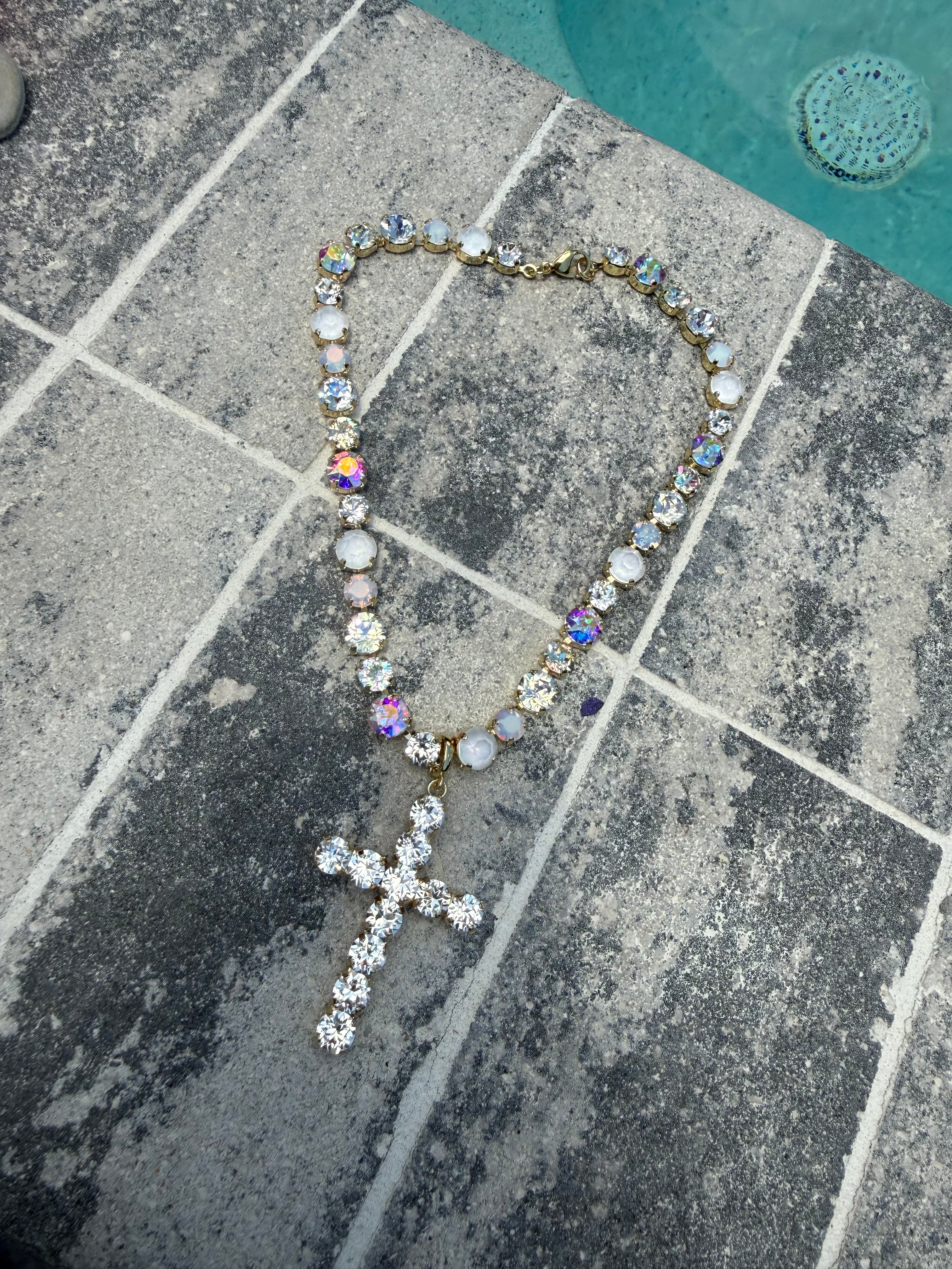Diva Crystal Ultra Bling Cross Charm