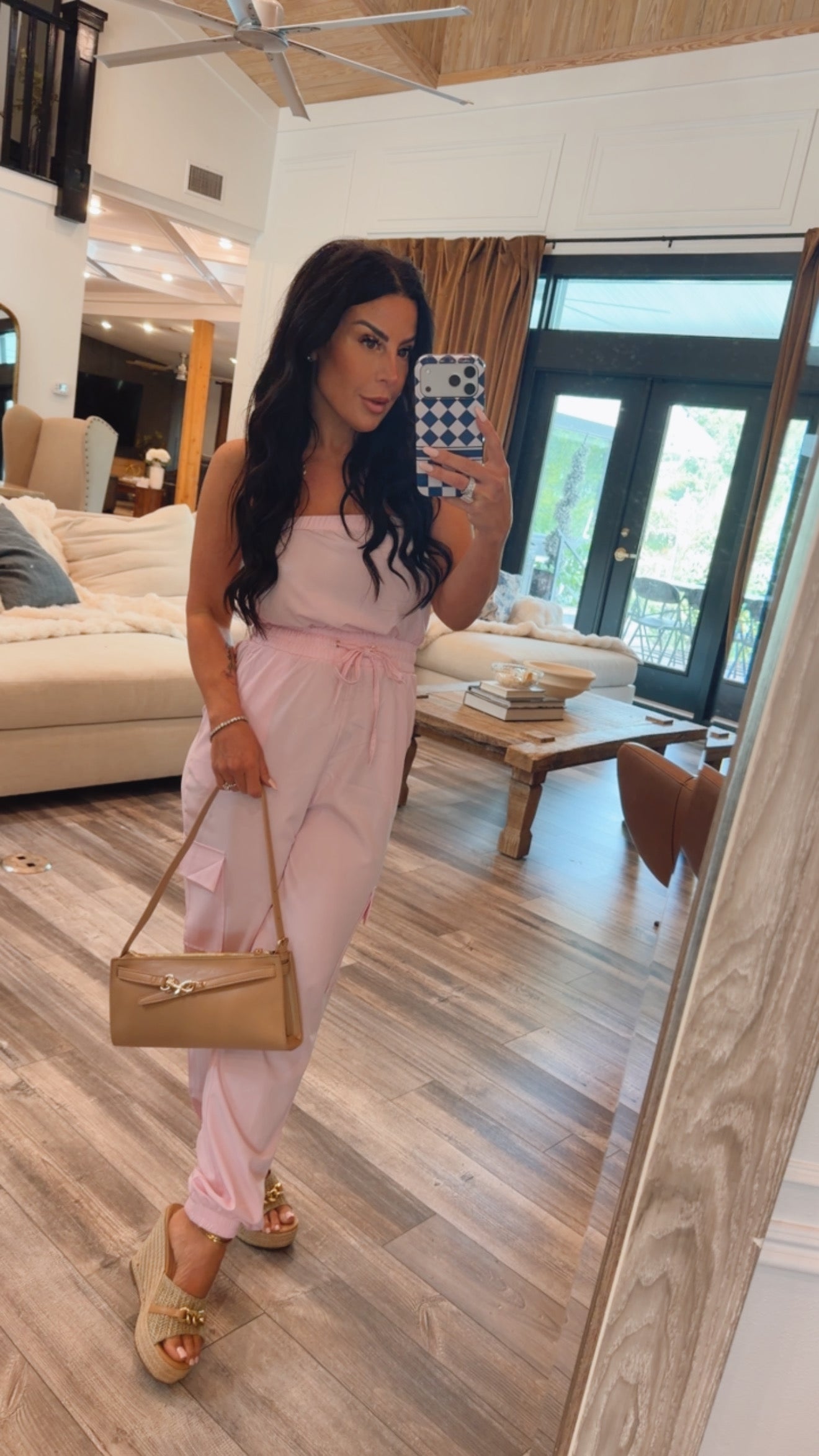 Sassy Light Pink Strapless Jumpsuit