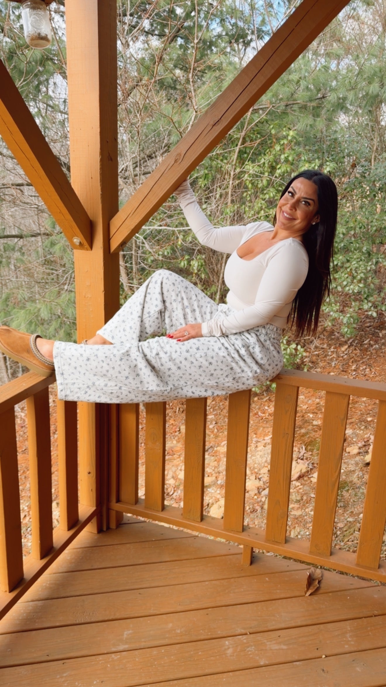 Ultra Soft White Square Neck Cozy Long Sleeve Top